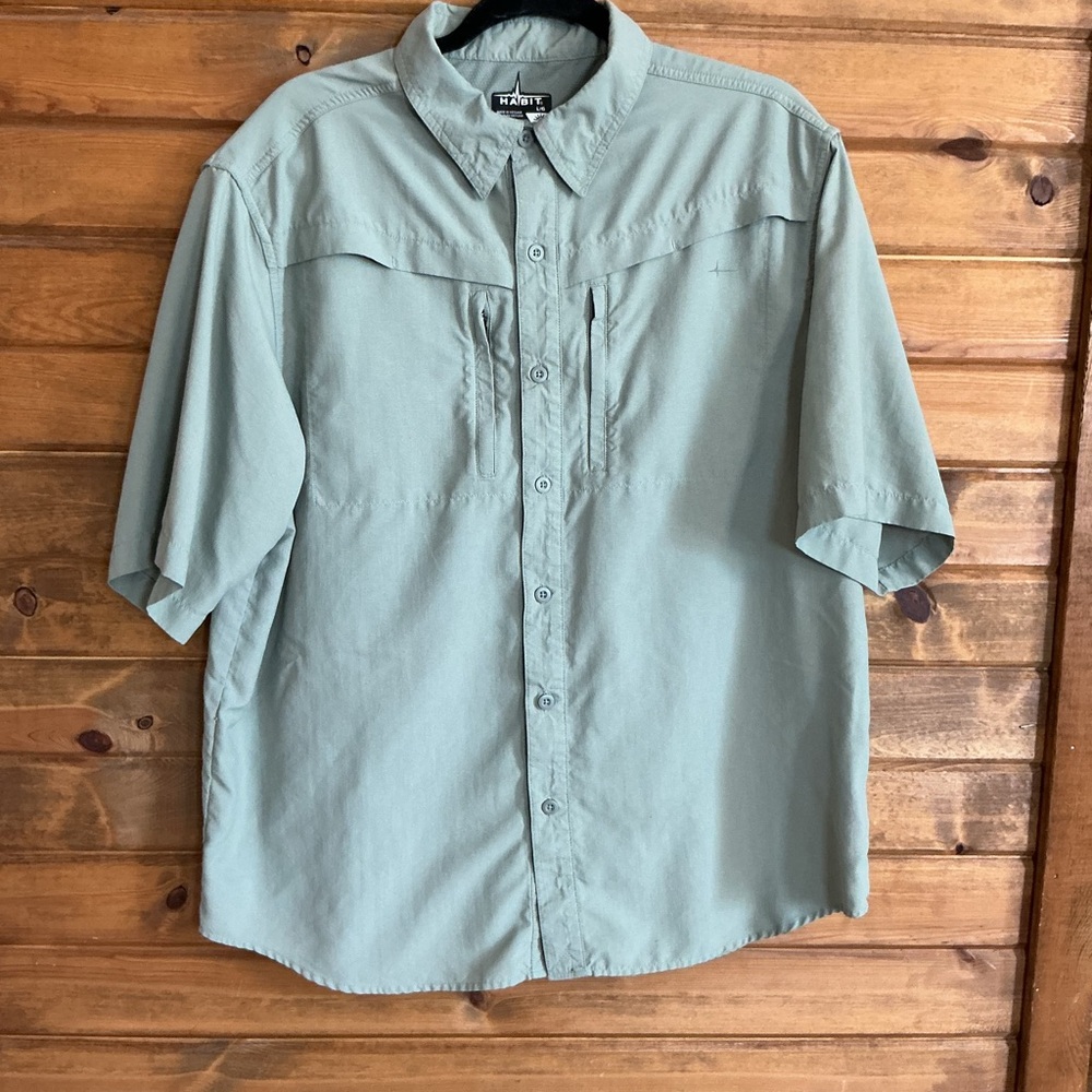 Habit Green Vented Fishing Shirt Short Skeeve Outdoor